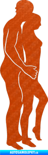 Samolepka Sexy siluety 027 3D karbon oranžový