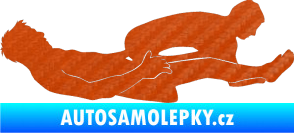 Samolepka Sexy siluety 029 3D karbon oranžový
