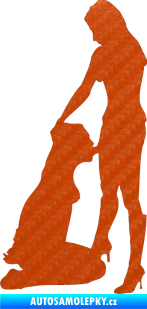 Samolepka Sexy siluety 031 3D karbon oranžový