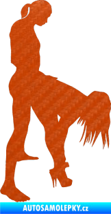 Samolepka Sexy siluety 032 3D karbon oranžový