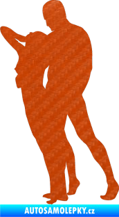 Samolepka Sexy siluety 035 3D karbon oranžový