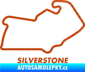 Samolepka Okruh Silverstone 3D karbon oranžový