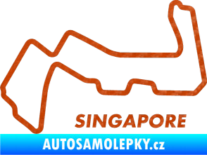Samolepka Okruh Singapore 3D karbon oranžový