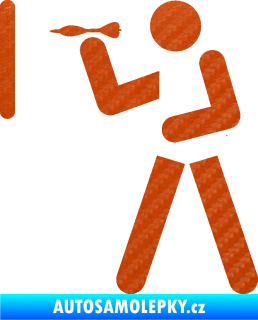 Samolepka Šipky 002 levá ikona hráče 3D karbon oranžový
