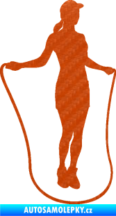 Samolepka Skákání přes švihadlo 001 pravá skipping rope 3D karbon oranžový