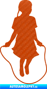 Samolepka Skákání přes švihadlo 004 pravá skipping rope 3D karbon oranžový