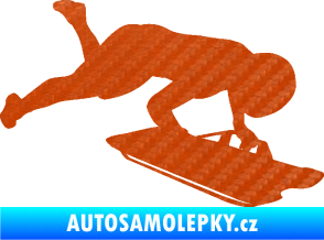 Samolepka Skeleton 002 pravá 3D karbon oranžový