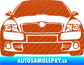 Samolepka Škoda Octavia 2 karikatura  3D karbon oranžový