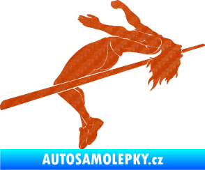 Samolepka Skok do výšky 001 pravá atletika 3D karbon oranžový