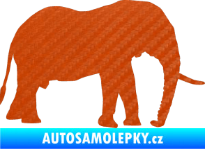 Samolepka Slon 001 pravá 3D karbon oranžový