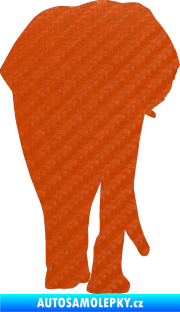 Samolepka Slon 008 pravá 3D karbon oranžový