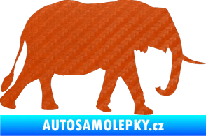 Samolepka Slon 014 pravá 3D karbon oranžový