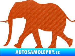 Samolepka Slon 015 levá 3D karbon oranžový