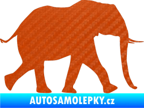Samolepka Slon 015 pravá 3D karbon oranžový