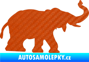 Samolepka Slon 021 pravá 3D karbon oranžový