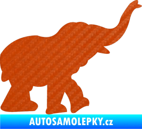 Samolepka Slon 022 pravá 3D karbon oranžový