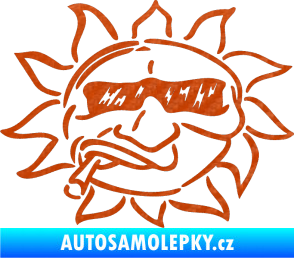 Samolepka Slunce levá 3D karbon oranžový
