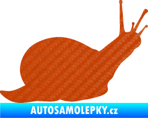 Samolepka Šnek 002 pravá 3D karbon oranžový
