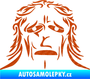 Samolepka Sněžný muž 3D karbon oranžový