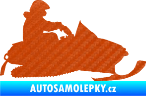 Samolepka Sněžný skútr 002 pravá 3D karbon oranžový