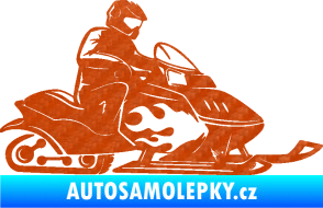Samolepka Sněžný skútr pravá 3D karbon oranžový