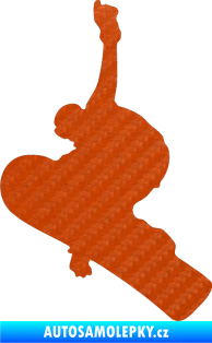Samolepka Snowboard 012 levá 3D karbon oranžový