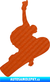 Samolepka Snowboard 012 pravá 3D karbon oranžový