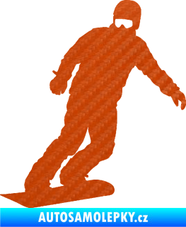 Samolepka Snowboard 029 levá 3D karbon oranžový