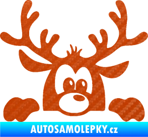 Samolepka Sob 002 pravá vykukuje 3D karbon oranžový