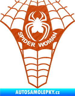 Samolepka Spider woman pavoučí žena 3D karbon oranžový