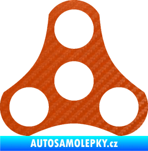 Samolepka Spinner 3D karbon oranžový