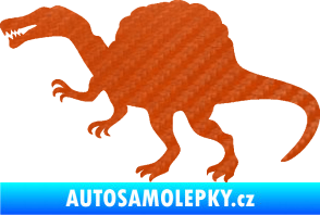 Samolepka Spinosaurus 001 levá 3D karbon oranžový