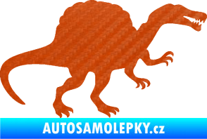 Samolepka Spinosaurus 001 pravá 3D karbon oranžový