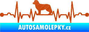 Samolepka Srdeční tep 017 levá bernský salašnický pes 3D karbon oranžový