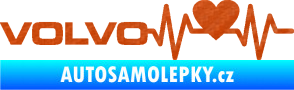 Samolepka Srdeční tep 021 levá Volvo srdcem 3D karbon oranžový