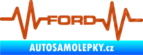 Samolepka Srdeční tep 027 Ford 3D karbon oranžový