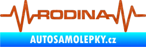 Samolepka Srdeční tep 032 rodina 3D karbon oranžový