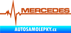 Samolepka Srdeční tep 035 pravá mercedes 3D karbon oranžový