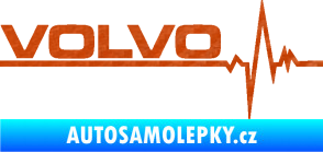 Samolepka Srdeční tep 037 levá Volvo 3D karbon oranžový