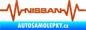 Samolepka Srdeční tep 051 Nissan 3D karbon oranžový