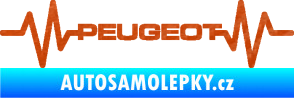 Samolepka Srdeční tep 053 Peugeot 3D karbon oranžový