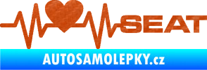 Samolepka Srdeční tep 060 pravá Seat 3D karbon oranžový