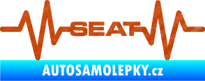 Samolepka Srdeční tep 061 Seat 3D karbon oranžový
