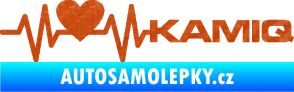 Samolepka Srdeční tep 066 pravá Kamiq 3D karbon oranžový