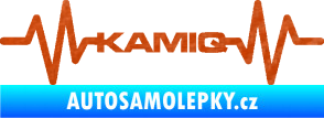 Samolepka Srdeční tep 067 Kamiq 3D karbon oranžový