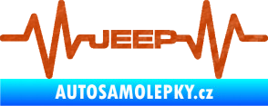 Samolepka Srdeční tep 081 Jeep 3D karbon oranžový