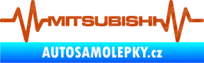 Samolepka Srdeční tep 083 Mitsubishi 3D karbon oranžový