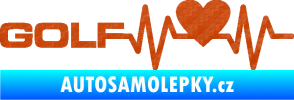 Samolepka Srdeční tep 084 levá Volkswagen Golf 3D karbon oranžový
