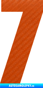 Samolepka Startovní číslo 7 typ 2    3D karbon oranžový