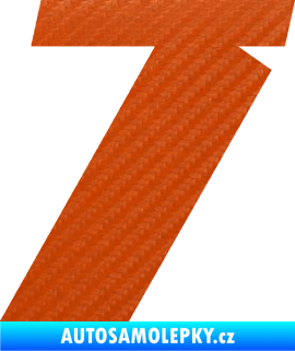 Samolepka Startovní číslo 7 typ 6 3D karbon oranžový